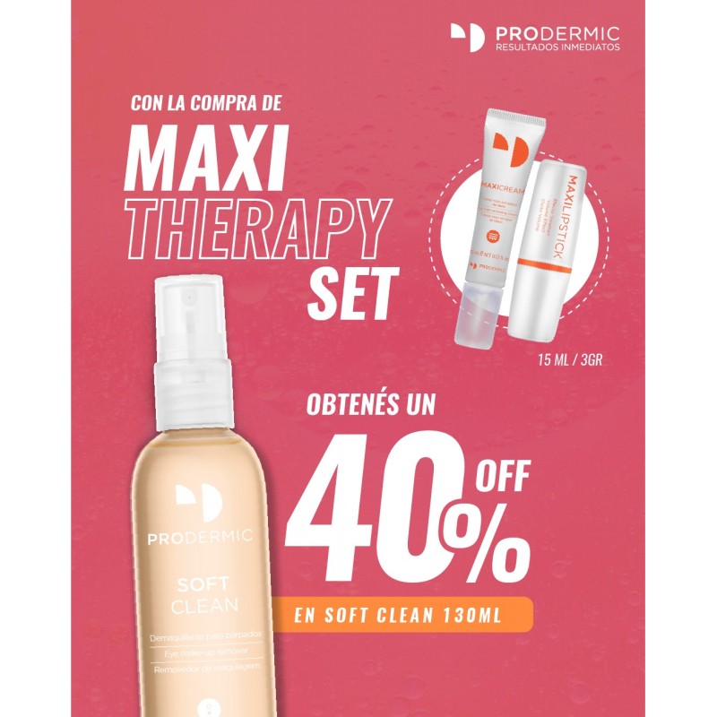 Comprando maxi therapy set te llvas un 40%off en soft clean 150ml