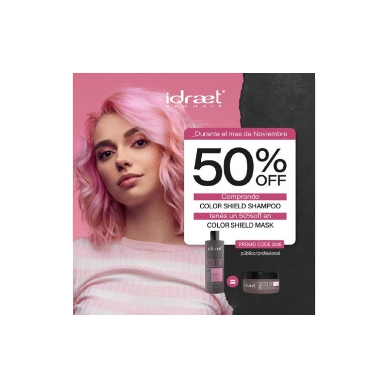 Comprando shampoo color shield te llevas su mascara con un 50%off