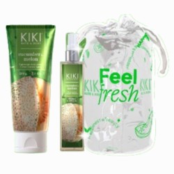 KIT CUCUMBER & MELON  BODY SPLASH LIGHTWEIGHT BODY CREAM y NECESER VERDE DE REGALO