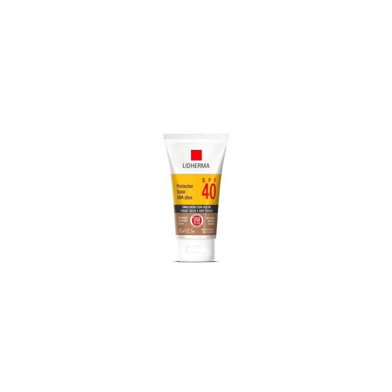 PROTECTOR SOLAR UVA PLUS SPF 40 EMULSION CON COLOR X 60 G Toque seco LIDHERMA