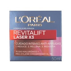Crema Revitalift Loreal  laser X3 Día 50 ml Reduce arrugas y redensifica la piel