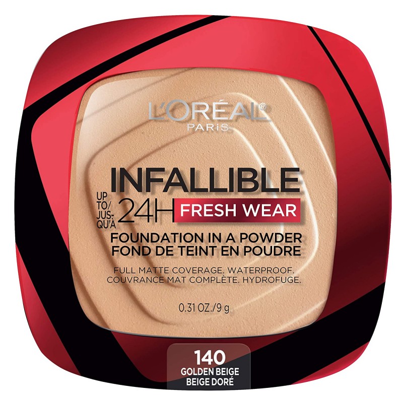 Base compacta Infaillible 24Hs Fresh Wear 140 Golden Beige 9 Gr Loreal Paris